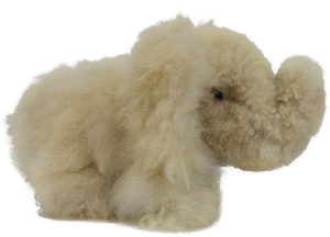 100% Alpaca Fur Stuffed Elephant