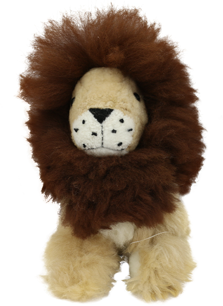 100% Alpaca Fur Stuffed Lion Medium