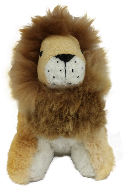 100% Alpaca Fur Stuffed Lion Large